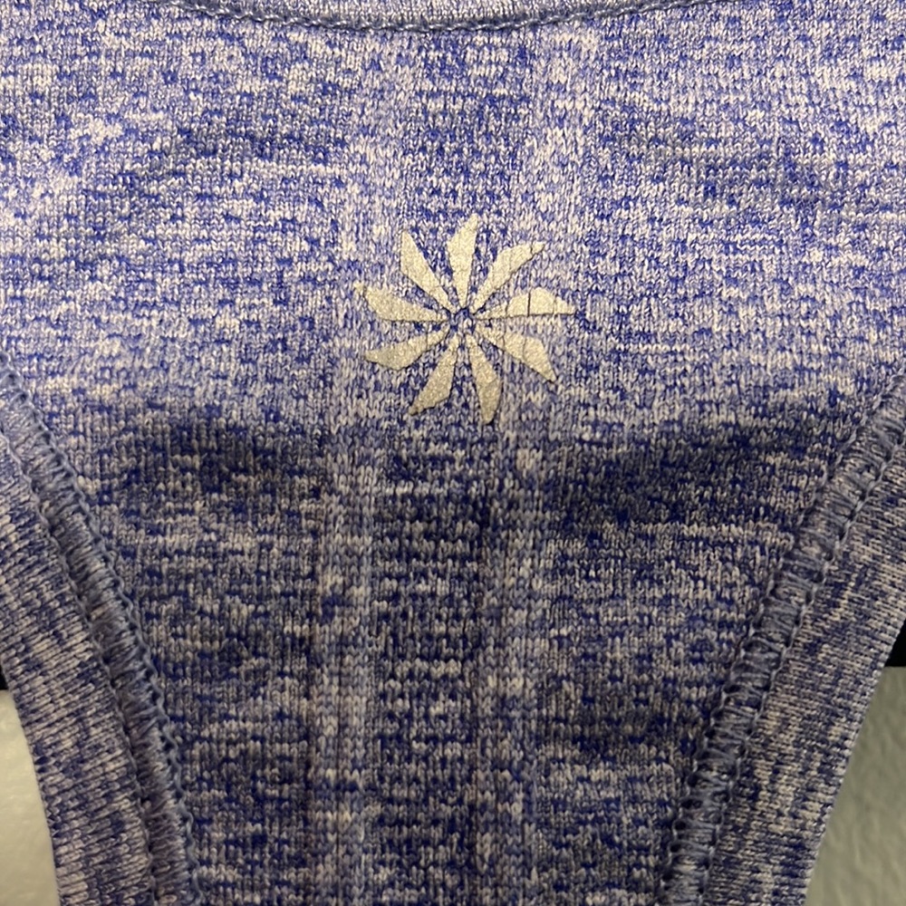 • Athleta Racerback Tank Top Fastest Track Ruched Blue - Picture 4 of 11